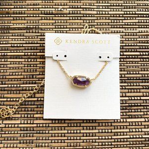 Kendra Scott Elisa Gold Amethyst Short Necklace